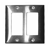 Hubbell SS262 Styleline/Rectangular Standard Size 2-Gang Satin Stainless Wall Plate